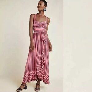 Anthropologie Maeve Striped Dress Asymmetrical Dress NWT